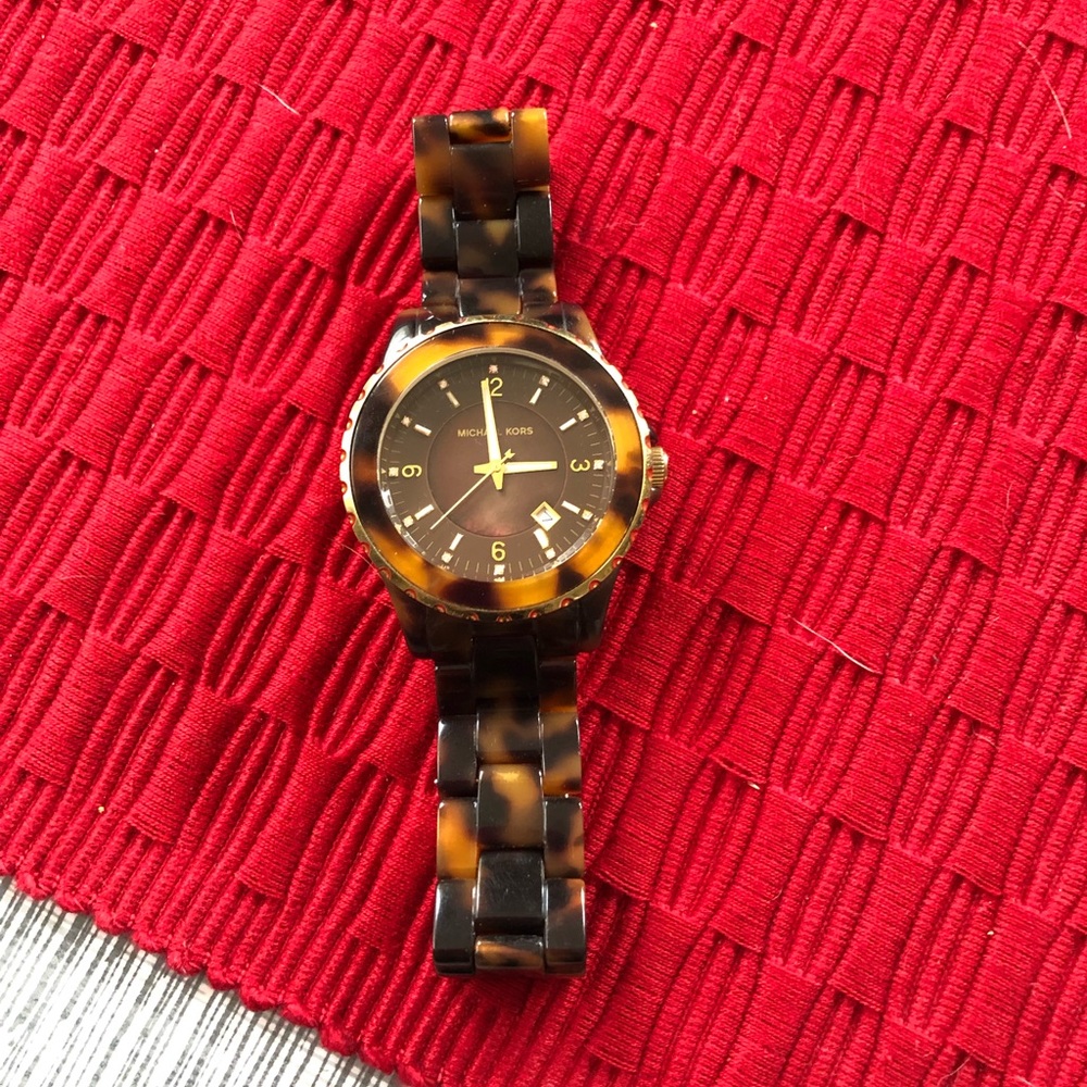 Michael Kors tortoise shell acetate watch